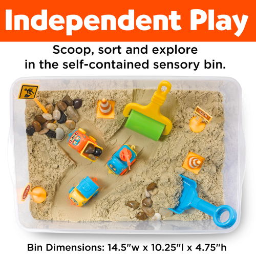 sensory play for kids construction sensory bin